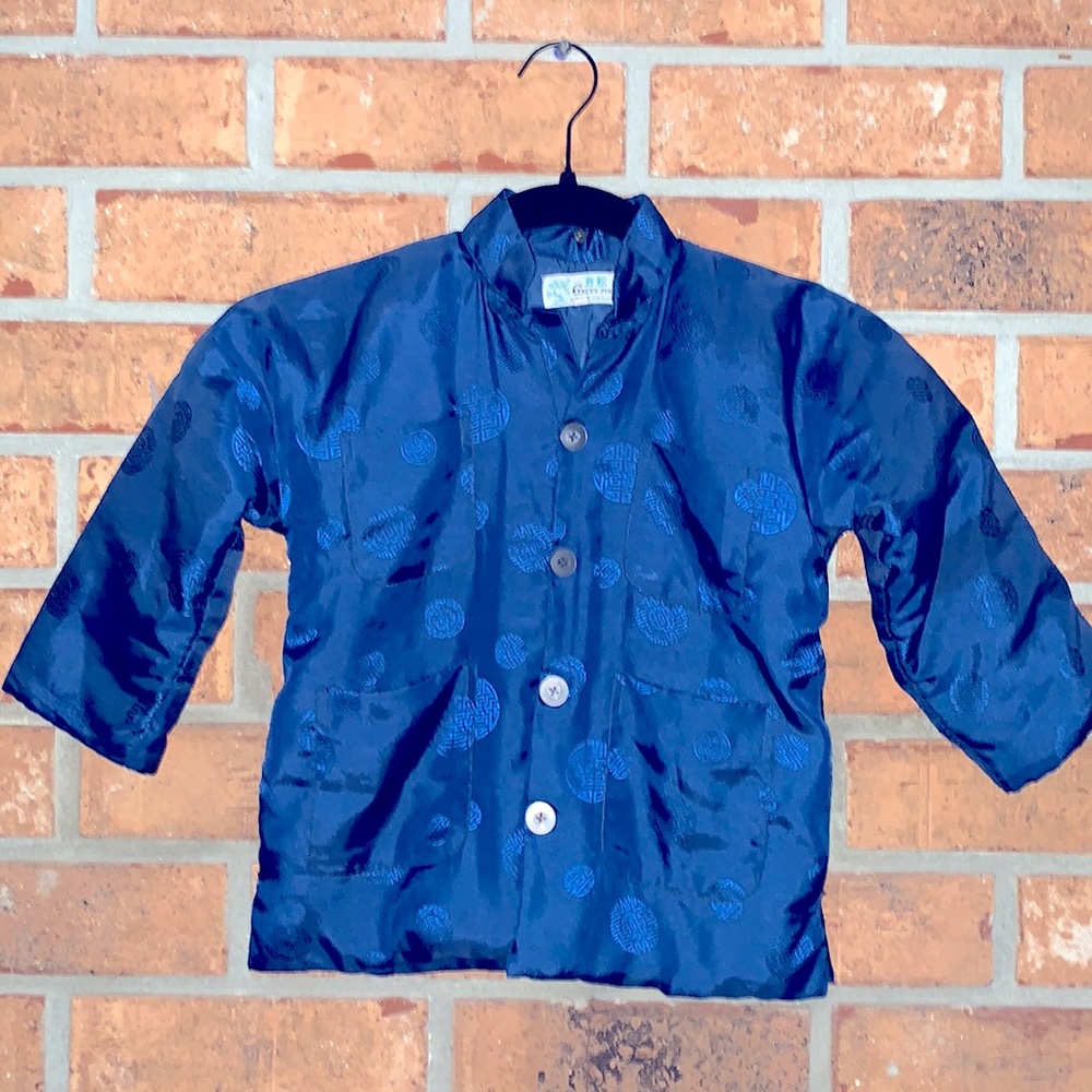 Child’s Chinese satin silk jacket, vintage retro Size 5,6,7 Boy Girl unisex RARE